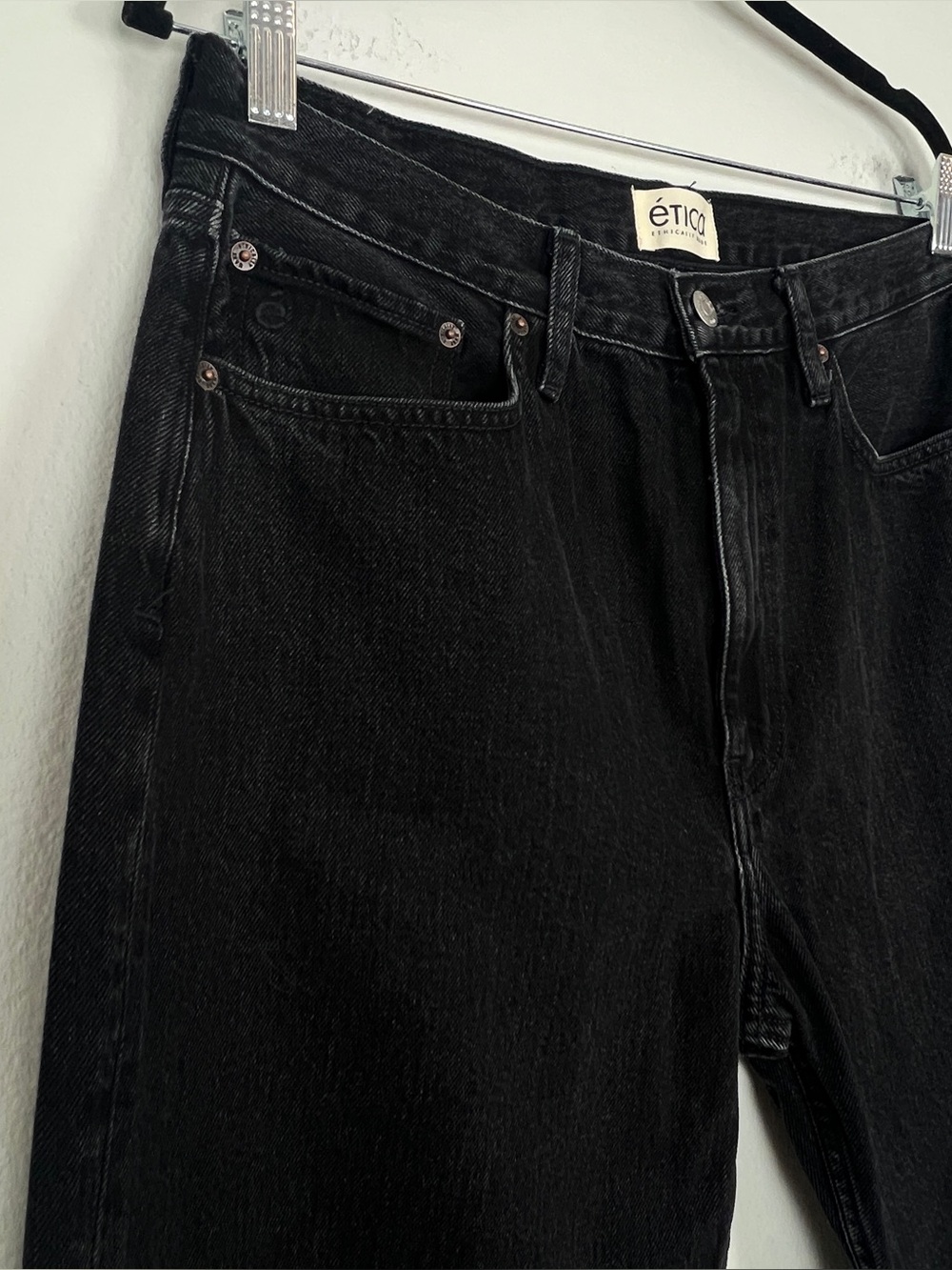 NEW Etica Finn Slim Straight Black Rock Jeans Sustainable Neutral Capsule 32 - Picture 5 of 11